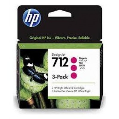 HP DesignJet T200/T600, 3 Pack Cartuchos Magenta 712