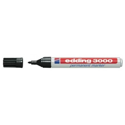 MARCADOR PERMANENTE PUNTA REDONDA 1.5-3MM 3000 NEGRO EDDING 3000-01 (MIN10) (Espera 4 dias)