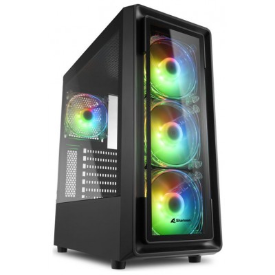 CAJA SHARKOON TK4 RGB ATX 2XUSB3.0 1XUSB2.0 SIN FUENTE NEGRO