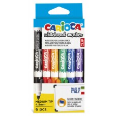 CAJA 6 ROTULADORES CLIP WHITEBOARD COLORES SURTIDOS CARIOCA 42921 (Espera 4 dias)