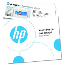 Papel fotografico HP Advanced, brillante, 65 libras, 4 x 12 pulgadas (101 x 305 mm), 10 hojas