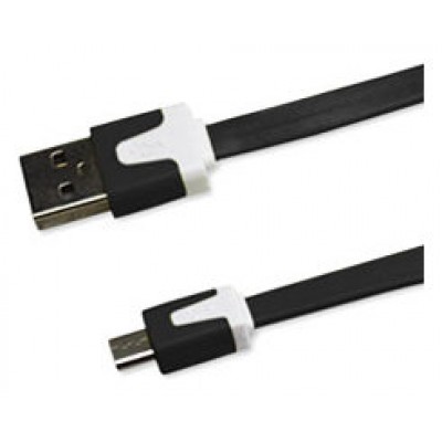 Cable Plano Micro USB 1m Negro (Espera 2 dias)