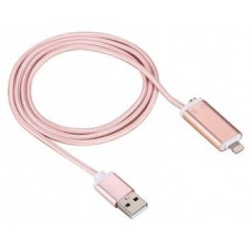 Cable USB a Lightning 8 Pines (Carga y Transferencia) Metal Rosa 1m Biwond (Espera 2 dias)