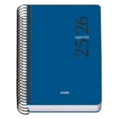 AGENDA ESCOLAR 2025-2026 TAMAÑO A6 TAPA CARTON FORRADO DÍA PÁGINA MODELO ESENCIAL BASIC AZUL DOHE 52076 (Espera 4 dias)