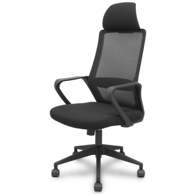 PIQUERAS Y CRESPO FOROL Silla Pro534 negra respaldo malla negro asiento tela negro base piramidal negra ruedas nailon