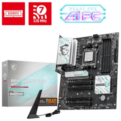 PLACA MSI B840 GAMING PLUS WIFI,AMD,AM5,B840,4DDR5,USB TYPE-C,WIFI,AURA,ATX (Espera 4 dias)