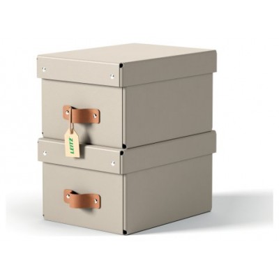 PACK 2 CAJAS DE ALMACENAMIENTO CART&Oacute;N PEQUE&Ntilde;A COLOR BEIGE LEITZ 61470012 (Espera 4 dias)
