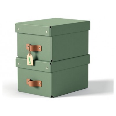 PACK 2 CAJAS DE ALMACENAMIENTO CART&Oacute;N PEQUE&Ntilde;A COLOR VERDE LEITZ 61470050 (Espera 4 dias)