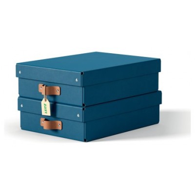 PACK 2 CAJAS DE ALMACENAMIENTO CART&Oacute;N MEDIANA BAJA COLOR AZUL LEITZ 61480068 (Espera 4 dias)