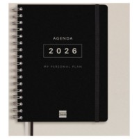 AGENDA 16 MESES SEPTIEMBRE 2025-DICIEMBRE 2026 TEMPUS 4º 155X212 SEMANA VISTA VERTICAL NEGRO+ FINOCAM 626600126 (Espera 4 dias)