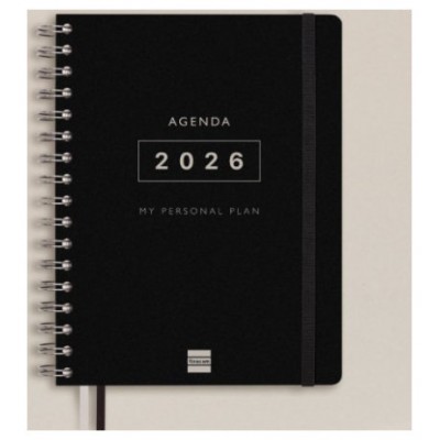 AGENDA 16 MESES SEPTIEMBRE 2025-DICIEMBRE 2026 TEMPUS 4º 155X212 SEMANA VISTA VERTICAL NEGRO+ FINOCAM 626600126 (Espera 4 dias)