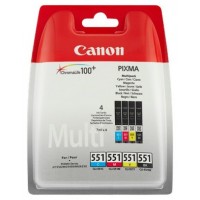 Canon MG-5450/6350 IP7250 Cartucho Pack 4 colores CLI-551C/M/Y/BK (Blister+Alarma)