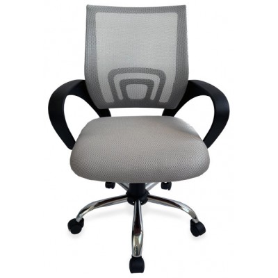 SILLA DE OFICINA EQUIP DE MALLA COLOR GRIS CLARO