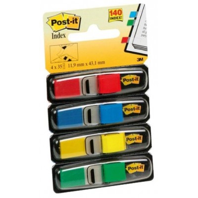 PACK 4 DISPENSADORES X 35 MARCADORES INDEX 11,9X43,2MM COLORES SURTIDOS 683-4 POST-IT 7000144923 (Espera 4 dias)