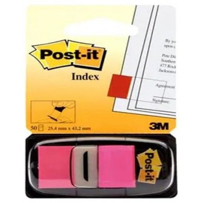 BLISTER DISPENSADOR 50 MARCADORES INDEX ROSA BRILLANTE 25,4X43,2MM 680-21 POST-IT 7100062569 (Espera 4 dias)