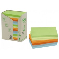 PACK 16 BLOCS 100 HOJAS NOTAS RECICLADAS ADHESIVAS 76X127MM COLORES SURTIDOS PASTEL 655-1RPT POST-IT 7100259665 (Espera 4 dias)