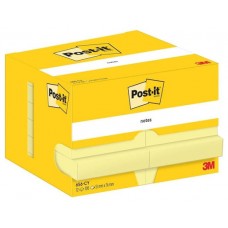 PACK 12 BLOCS 100 HOJAS NOTAS ADHESIVAS 51X76MM CANARY YELLOW CAJA CARTÓN 656 POST-IT 7100290170 (Espera 4 dias)