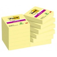 PACK 12 BLOCS 90 HOJAS NOTAS ADHESIVAS 47,6X47,6MM SUPER STICKY CANARY YELLOW CAJA CARTÓN 622-12SSCY-EU POST-IT 7100290190 (Espera 4 dias)