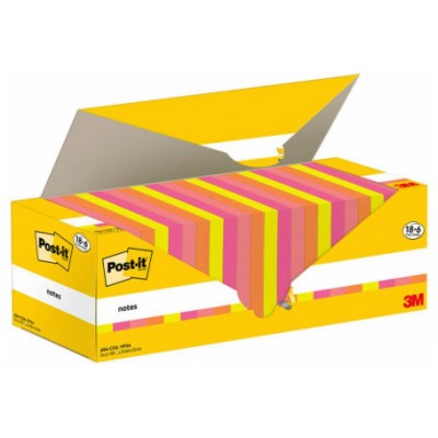 PACK 18+6 BLOCS 100 HOJAS NOTAS ADHESIVAS 76X76MM COLORES SURTIDOS CAJA CARTÓN 654-COL-VP24 POST-IT 7100317837 (Espera 4 dias)