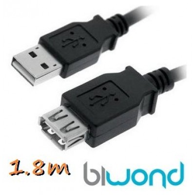 Cable USB 2.0 A/M-A/H 1.8m BIWOND (Espera 2 dias)