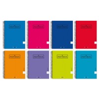 CUADERNO TAPA CARTON FORRADA EXTRADURA UNICOLOR5 A4+ 120 HOJAS 90GR. 5X5 COLORES SURTIDOS PAPYRUS 88463199 (MIN5) (Espera 4 dias)