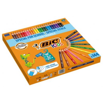 CAJA 144 LAPICES DE COLORES SURTIDOS CLASSPACKS EVOLUTION TRIANGLE BIC 8878311 (Espera 4 dias)