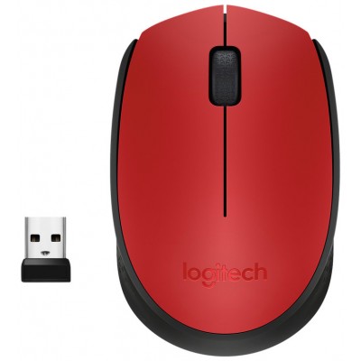 LOGITECH Raton m171 optico wireless rojo