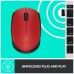 LOGITECH Raton m171 optico wireless rojo