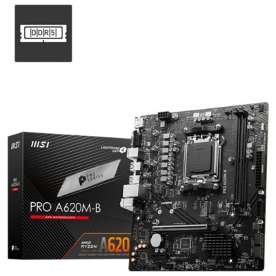 PLACA MSI PRO A620M-B,AMD,AM5,A520,2DDR5,128GB,VGA+HDMI,2.5GBLAN,4SATA3+1XM.2,6USB3.2,MATX (Espera 4 dias)