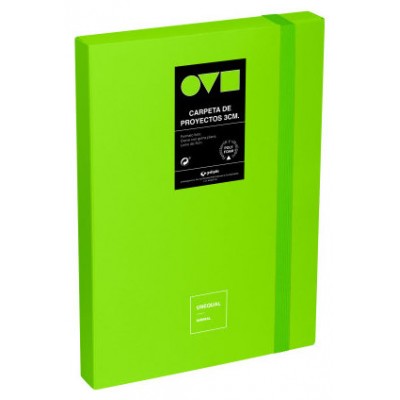 CAJA DE PROYECTOS 3CM EN POLYFOAM UNEQUAL MINIMAL VERDE GRAFOPLAS 91271021 (Espera 4 dias)