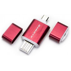 Lector OTG USB y Micro USB Rojo (Espera 2 dias)
