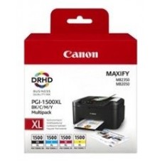 CANON Pack 4 colores PGI-1500XL Maxify MB2050 MB2350 Alta capacidad ECOPACK