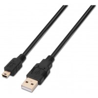 AISENS - CABLE USB 2.0, TIPO A/M-MINI B/M, NEGRO, 3.0M