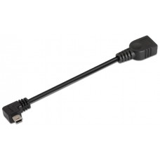 AISENS - CABLE USB 2.0 OTG ACODADO, TIPO MINI B/M-A/H, NEGRO, 15CM