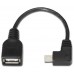 AISENS - CABLE USB 2.0 OTG ACODADO, TIPO MINI B/M-A/H, NEGRO, 15CM