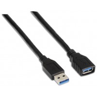 AISENS - CABLE USB 3.0, TIPO A/M-A/H, NEGRO, 1.0M