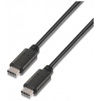 AISENS - CABLE USB 2.0 3A, TIPO USB-C/M-USB-C/M, NEGRO, 2.0M