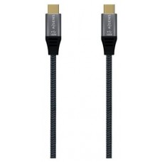 AISENS - Cable USB 3.2 GEN2x2 ALUMINIO 20GBPS 8K@30HZ 5A 100W E-MARK, TIPO USB-C/M-USB-C/M, GRIS, 1.0M