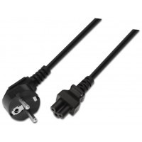 AISENS - CABLE ALIMENTACION TREBOL,CEE7 ACODADO/M-C5/H, NEGRO, 1.5M