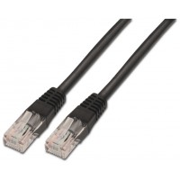 AISENS - CABLE DE RED LATIGUILLO RJ45 CAT.5E UTP AWG24, NEGRO, 3.0M