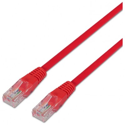 AISENS - CABLE DE RED LATIGUILLO RJ45 CAT.6 UTP AWG24, ROJO, 0.5M