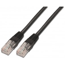 AISENS - CABLE DE RED LATIGUILLO RJ45 CAT.6 UTP AWG24, NEGRO, 0.5M