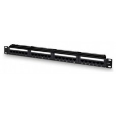 AISENS - PATCH PANEL DE 24 PUERTOS RJ45 CAT.6 UTP, 19 1U DUAL IDC, NEGRO