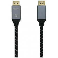 AISENS - CABLE DISPLAYPORT V1.4 8K@60HZ, DP/M-DP/M, GRIS/NEGRO, 3.0M