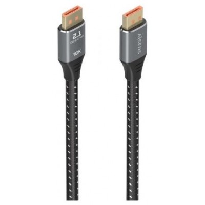 AISENS - CABLE DISPLAYPORT V2.1 16K@60HZ 80GBPS, DP/M-DP/M, NEGRO, 2.0M