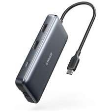 HUB USB ANKER TIPO C A 2xUSB 3.0 2xHDMI 1xSD+microSD 1xETHERNET 1xTIPO C NEGRO