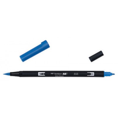 ROTULADOR DOBLE PUNTA PINCEL DUAL BRUSH-555 - COLOR ULTRAMARINE. TOMBOW ABT-555 (Espera 4 dias)