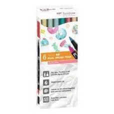 ESTUCHE 6 ROTULADORES DOBLE PUNTA PINCEL. COLORES CANDY DUAL BRUSH (CAJA CARTÓN) TOMBOW ABT-6C-4 (Espera 4 dias)