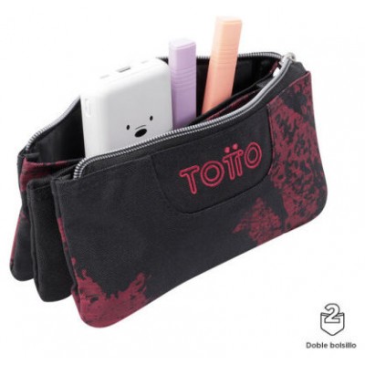 ESTUCHE ESCOLAR TRES COMPARTIMENTOS TIZA ROJA - TABLERO TOTTO AC52ECO012-2310Z-5C5 (Espera 4 dias)