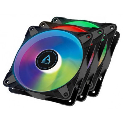 VENTILADOR 12CM ARCTIC P12 PWM A-RGB PACK 3 UNIDADES (Espera 4 dias)